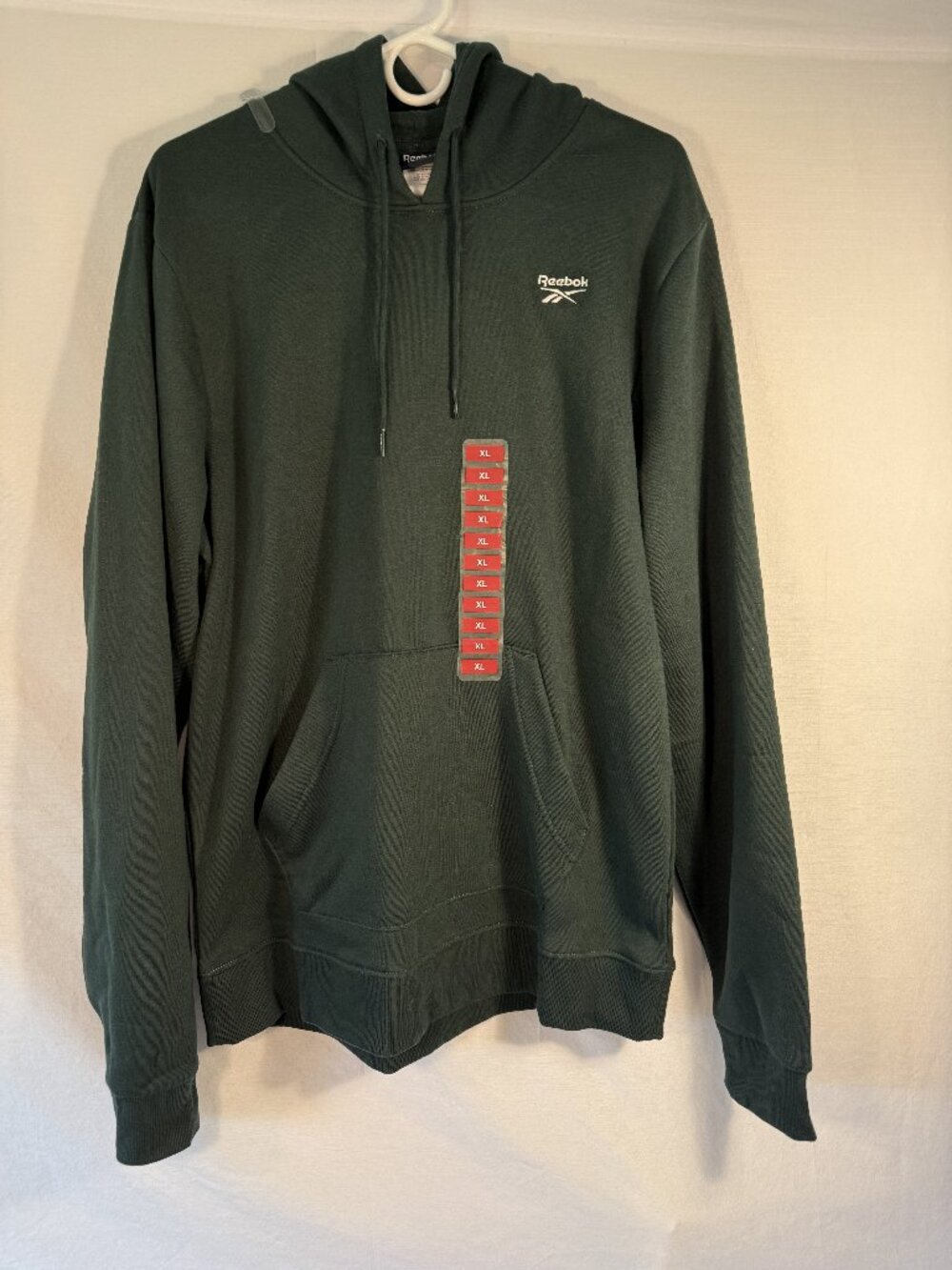 Reebok Men's Graphic Fleece Pullover Hoodie Dark Green XL NWT